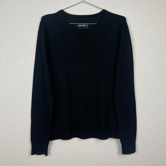 Zadig & Voltire Miss M Merino Wool Skull Sweater Black Large Crewneck Grunge Emo - Picture 4 of 13